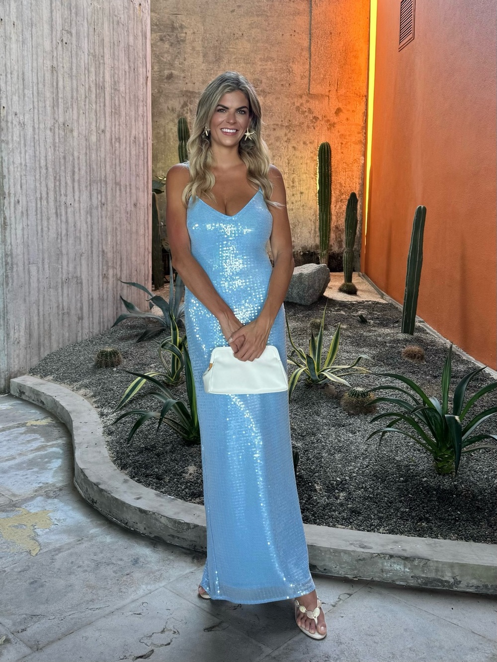 superdown Sky Blue Sequin Slip Maxi Dress - Picture 2 of 2